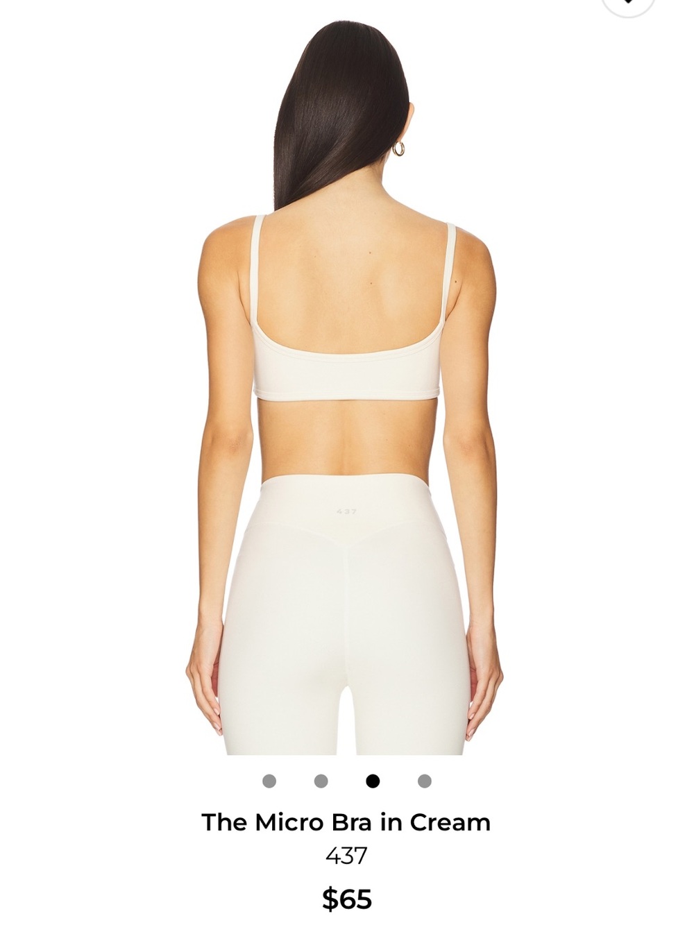 437 Micro Cream Sports Bra - Picture 6 of 7